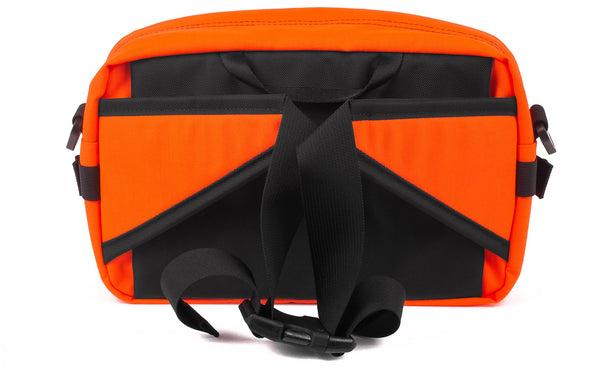 The LGD in Orange-152. Back view, showing the hide-away padded hip belt.